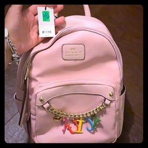 Juicy Couture rose pink Back pack  w gold chain